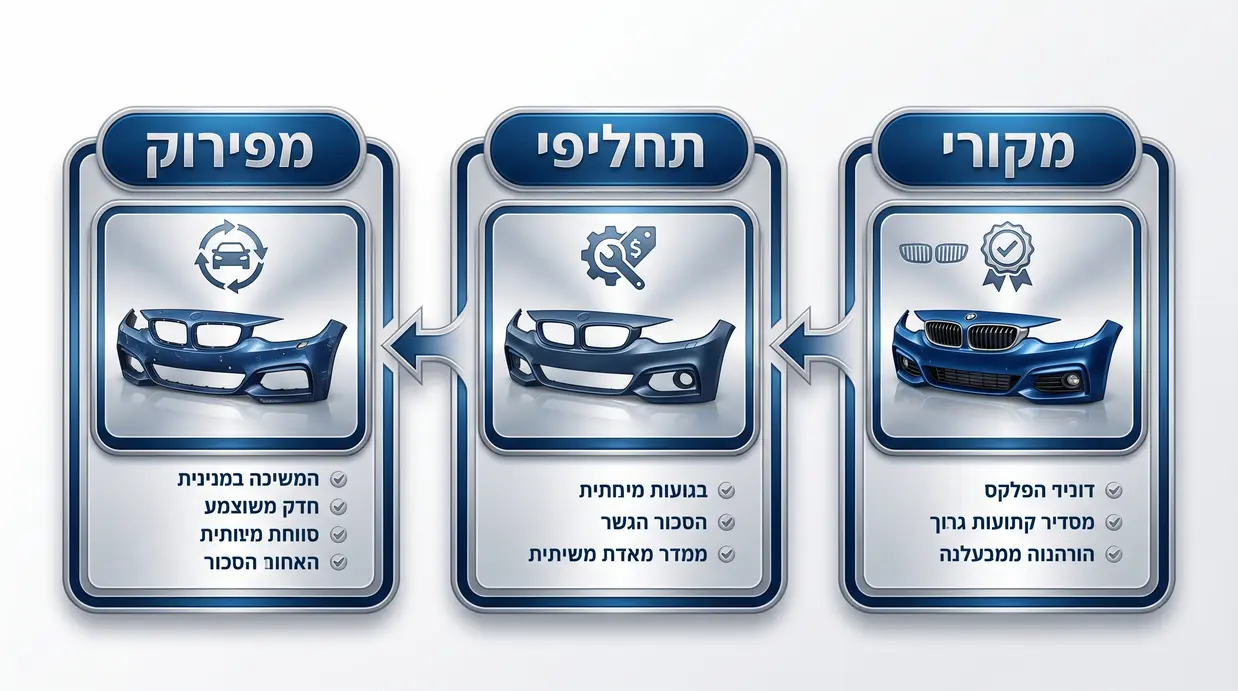 השוואה חזותית בין טמבון מקורי, תחליפי ומפירוק