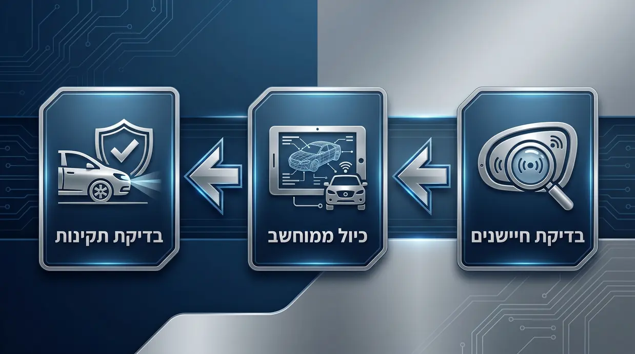 תרשים תהליך כיול מערכות ADAS לאחר החלפת מראה