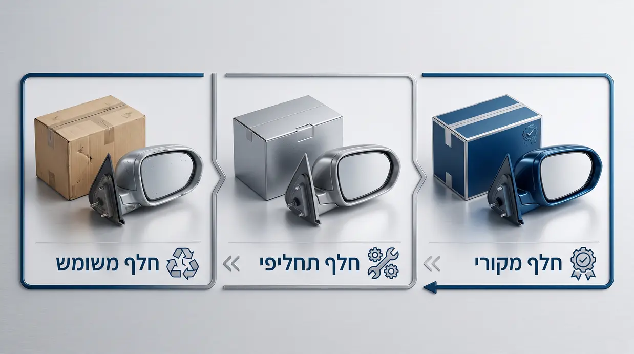 השוואה בין מראה מקורית, תחליפית ומשומשת