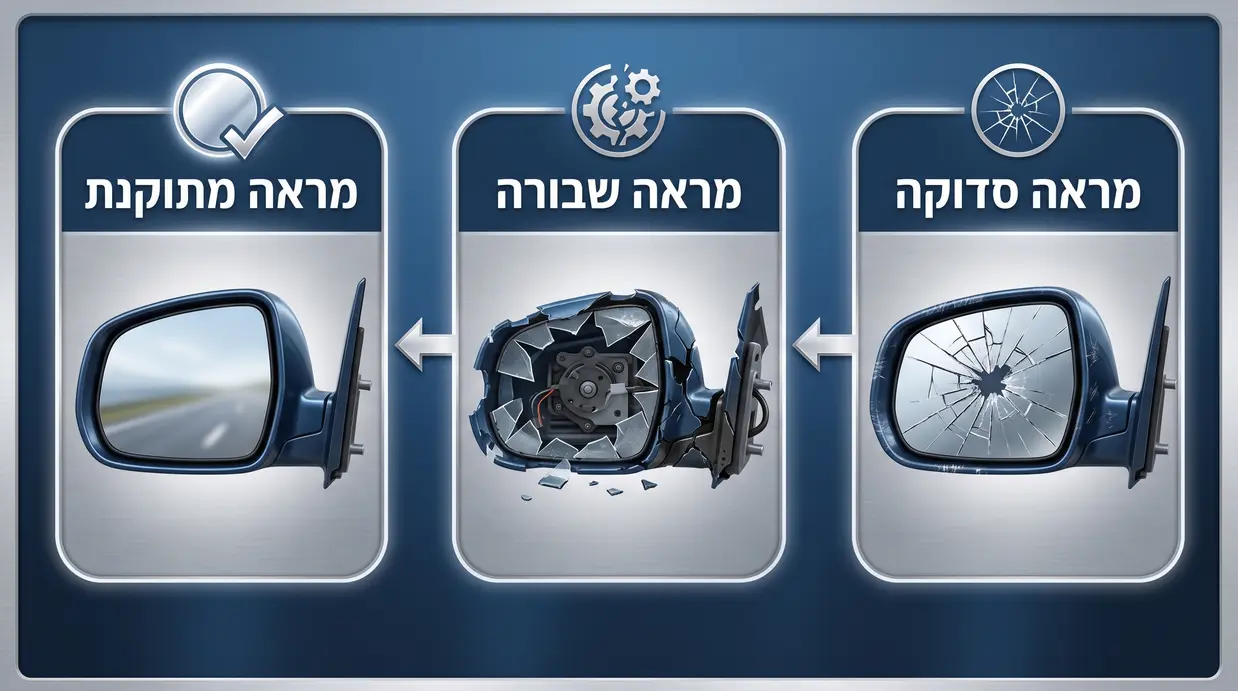 השוואה בין מראה סדוקה, מראה שבורה ומראה מתוקנת