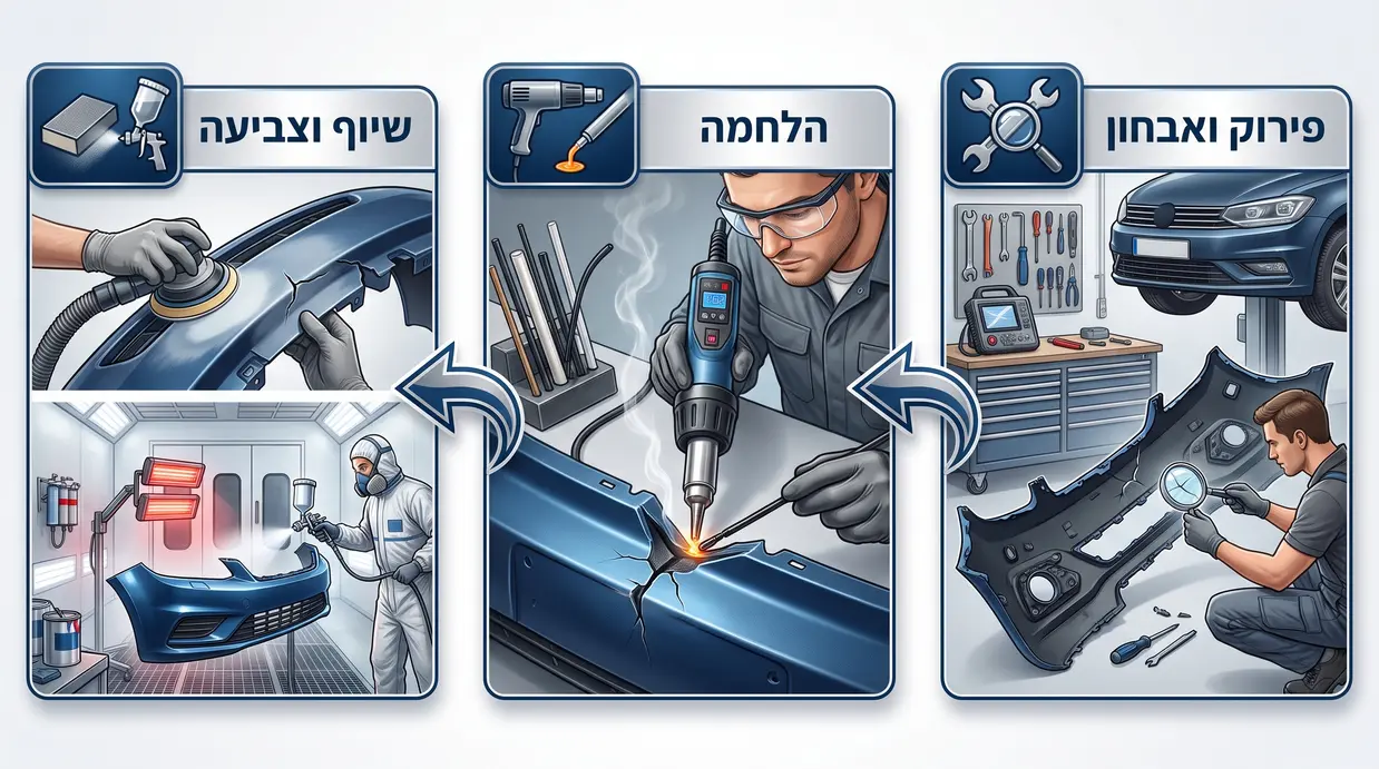 תרשים שלבי תיקון טמבון פלסטיק מקצועי