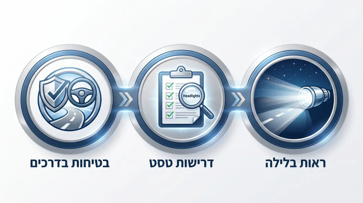 אינפוגרפיקה בעברית על חשיבות ליטוש פנסים לבטיחות ולמעבר טסט